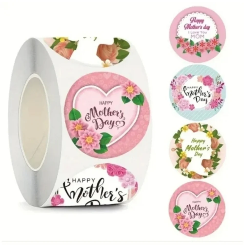 500 Pieces Roll Mothers Day Sealing Sticker